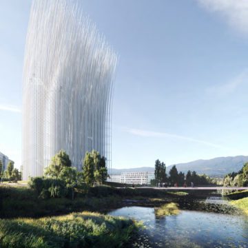 Una imagen conceptual de Breeze of Innovation en Arena Green en San José. Foto cortesía de Urban Confluence of Silicon Valley.