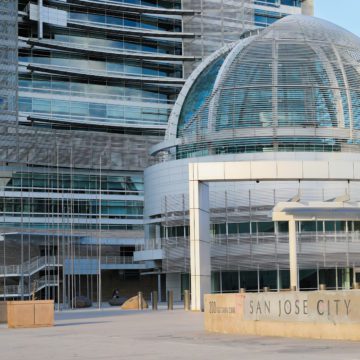 Outside the rotunda at San Jose City Hall