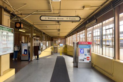 The inside of a train station in San Jose