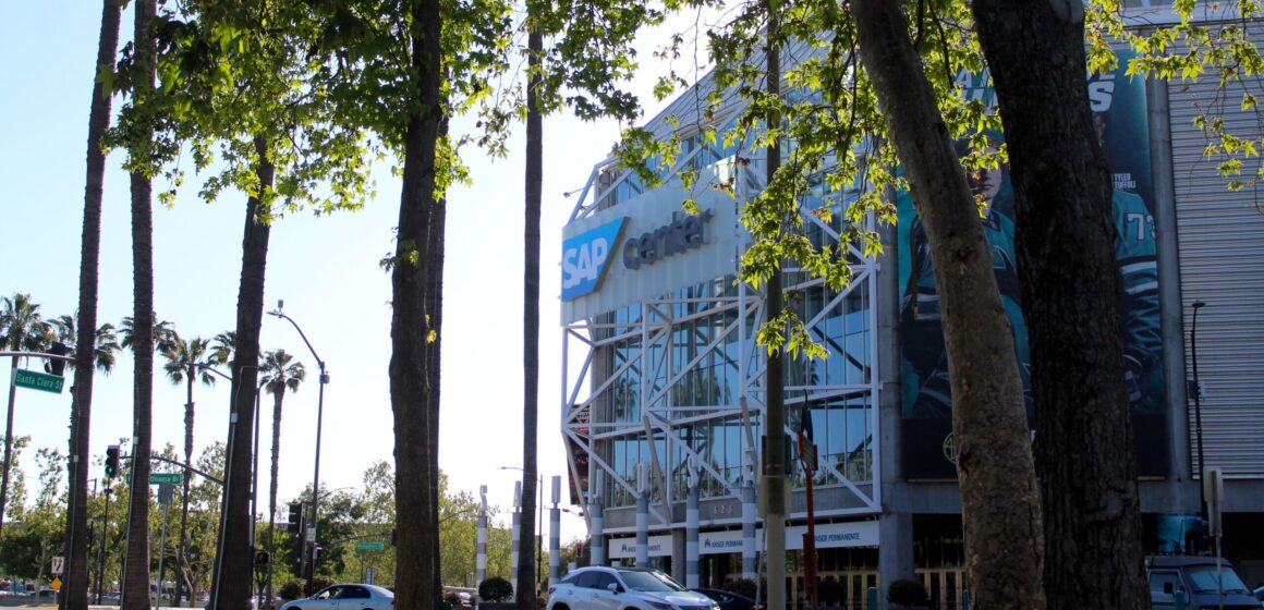 San Jose's SAP Center in downtown on April 28, 2025.