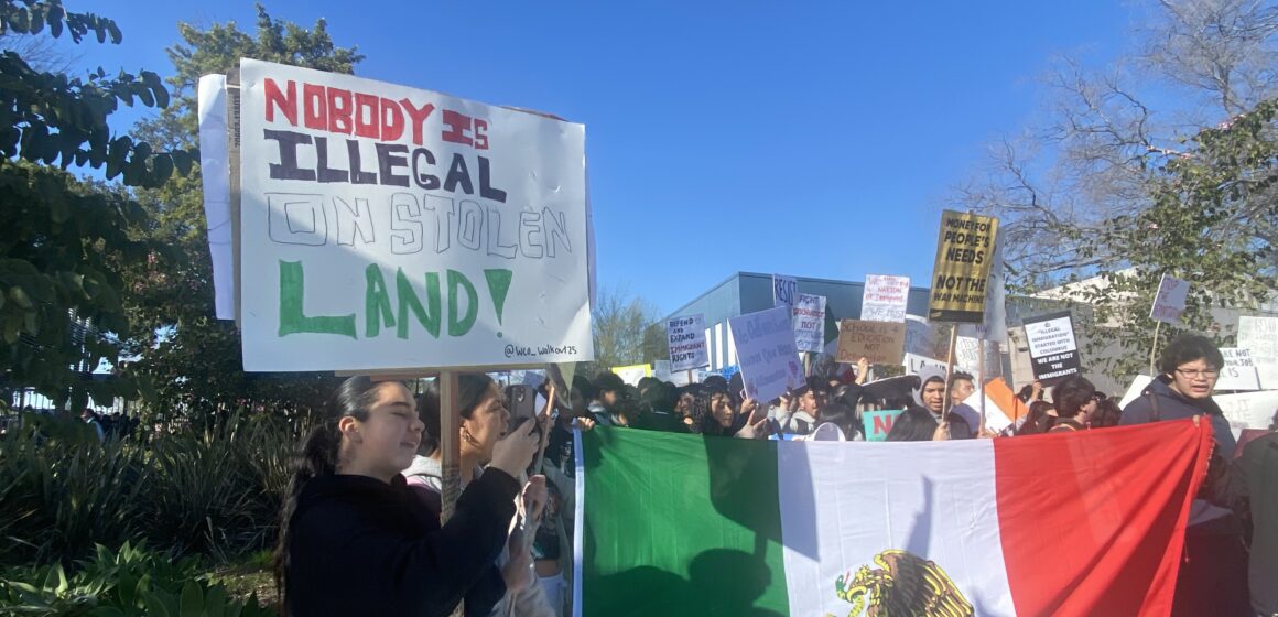 People march in protest on the streets