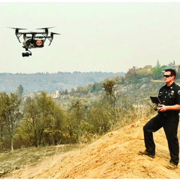 Man flying drone